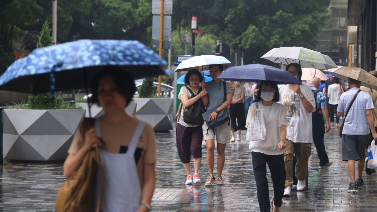 天文臺發(fā)布紅色暴雨警告信號 本港多地錄得逾50毫米/小時大雨