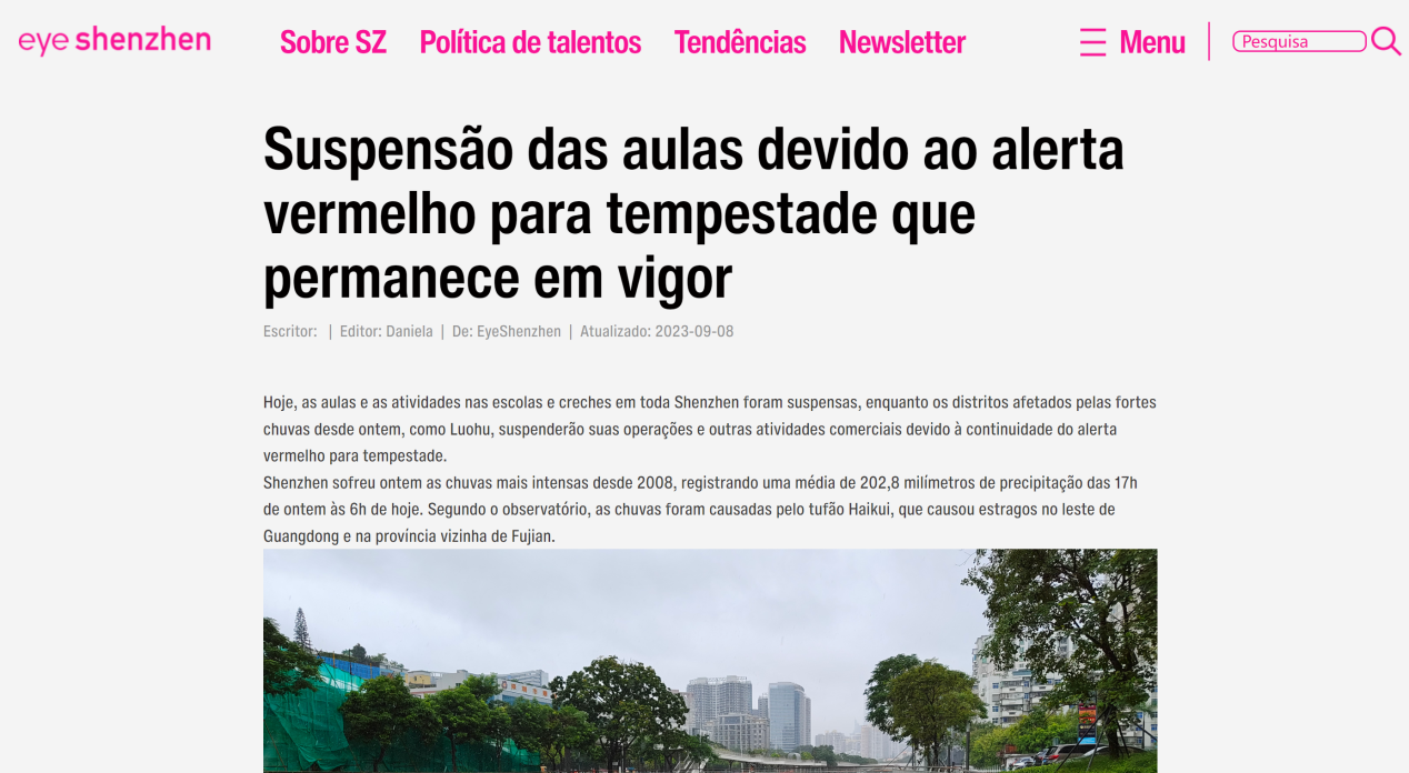 「愛深圳」九語種網(wǎng)站聯(lián)動播報(bào)深圳抗擊強(qiáng)降雨 國際受眾點(diǎn)讚