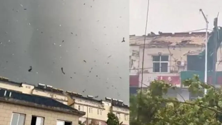 中國(guó)江蘇宿遷突發(fā)龍捲風(fēng)造成1死3傷