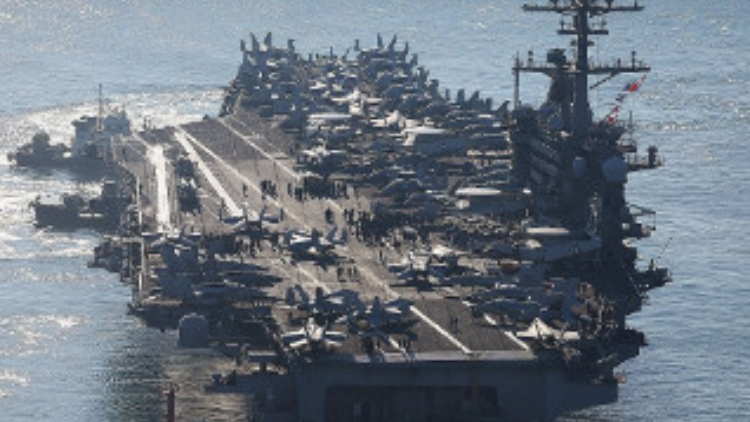 韓媒：美核航母「卡爾·文森」號訪韓?？扛? title=