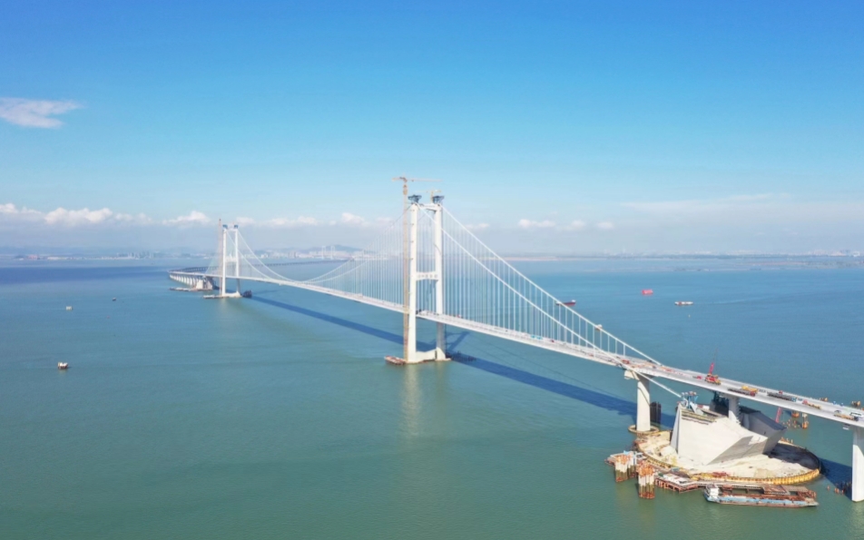 有片丨遊龍隱現(xiàn)伶仃洋，深中通道主線貫通