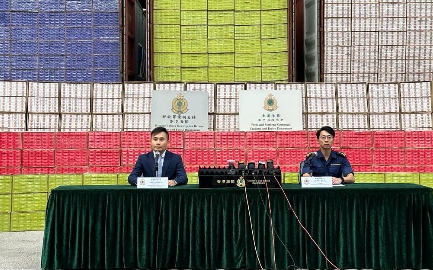 海關(guān)破4宗私煙案 檢1億元私煙拘7人