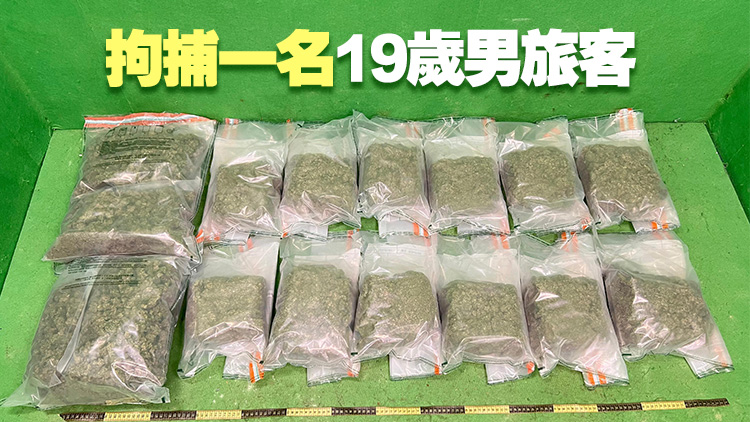 海關(guān)機場檢獲8.2公斤懷疑大麻花 市值約170萬元