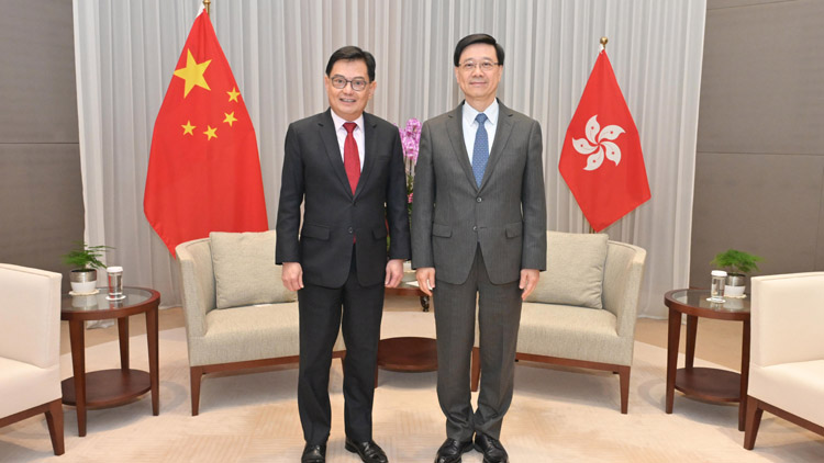 李家超與新加坡副總理王瑞杰會(huì)面