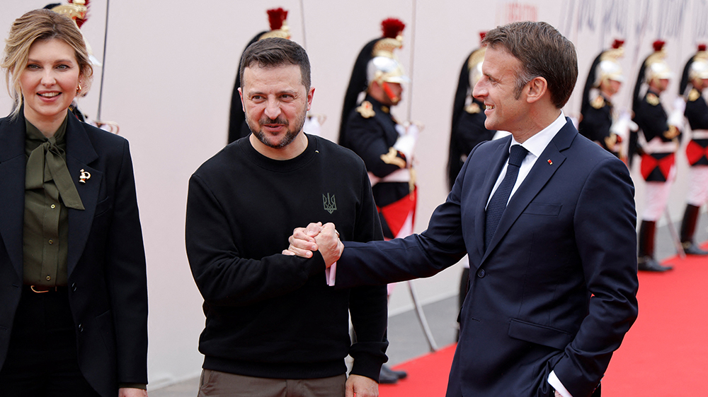 馬克龍宣布將向?yàn)蹩颂m提供戰(zhàn)鬥機(jī)