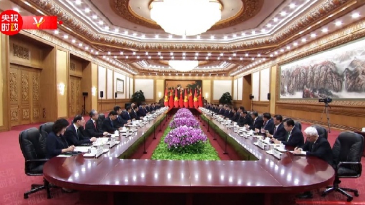 習(xí)近平同越共中央總書(shū)記、國(guó)家主席蘇林會(huì)談