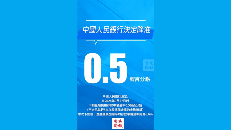 有片 | 中國人民銀行決定降準 9月27日起下調(diào)存款準備金率0.5個百分點