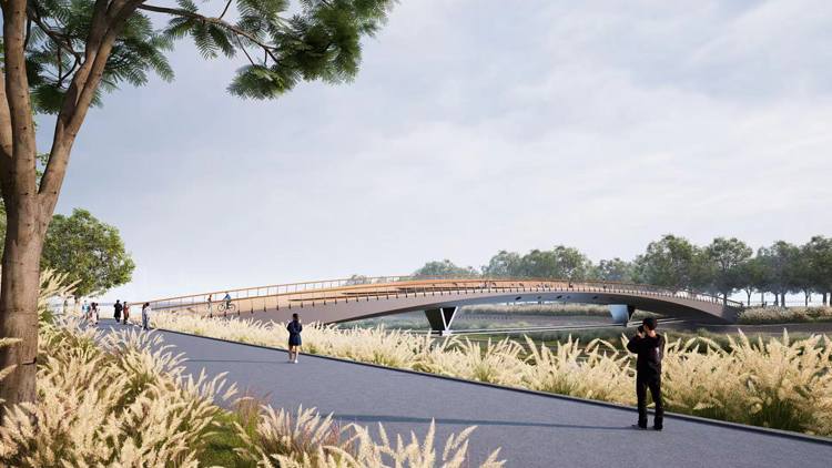 前海環(huán)灣慢行貫通！雙界河河口段人行景觀橋國慶迎客