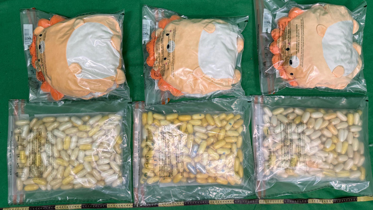 海關(guān)破獲兩宗毒品案件 檢約4600萬元懷疑毒品