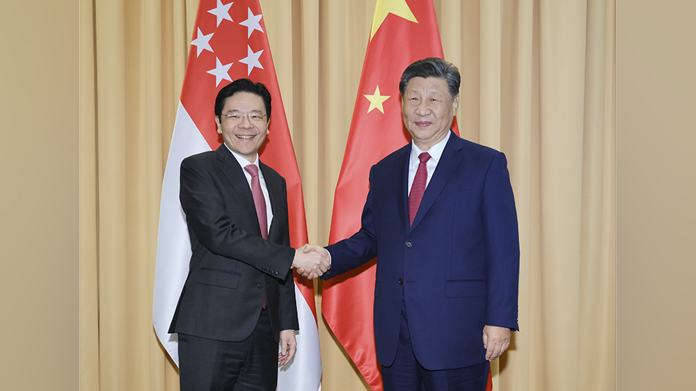 習(xí)近平會(huì)見新加坡總理黃循財(cái)