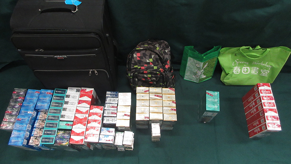 42歲旅客攜1.8萬支私煙入境 被判監(jiān)禁3個(gè)月