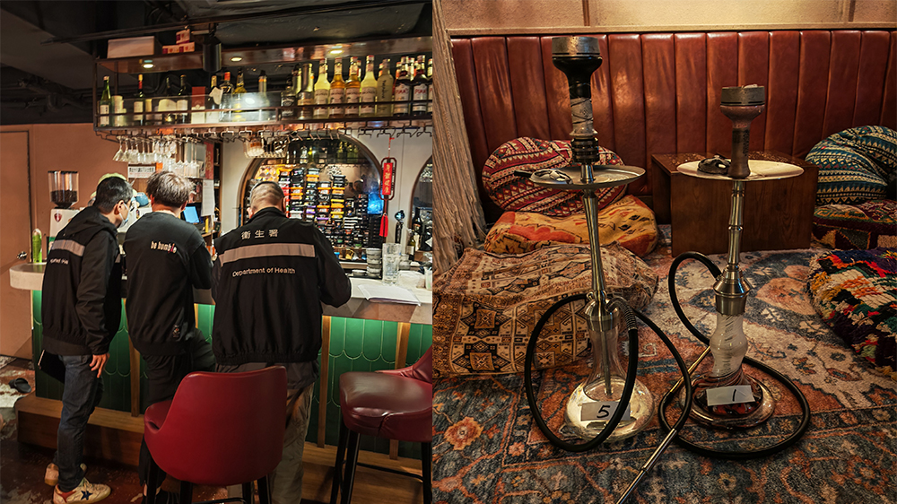 控?zé)熅妻k打擊酒吧吸水煙 3顧客收告票