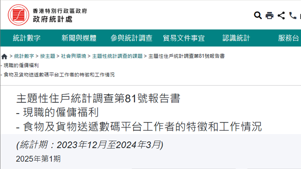 統(tǒng)計(jì)處出版《主題性住戶統(tǒng)計(jì)調(diào)查第81號報(bào)告書》