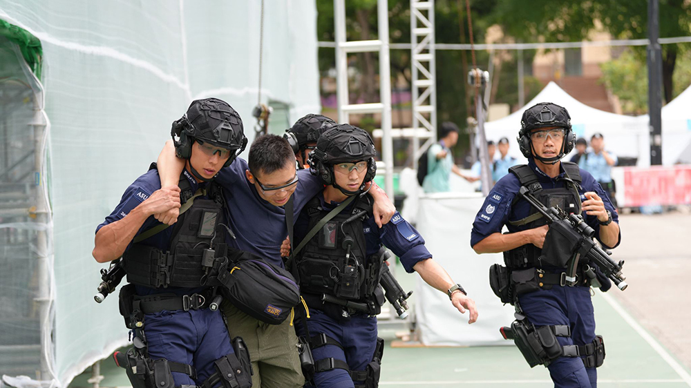 十五運會香港賽區(qū)沙排 警方跨部門維園演習(xí)