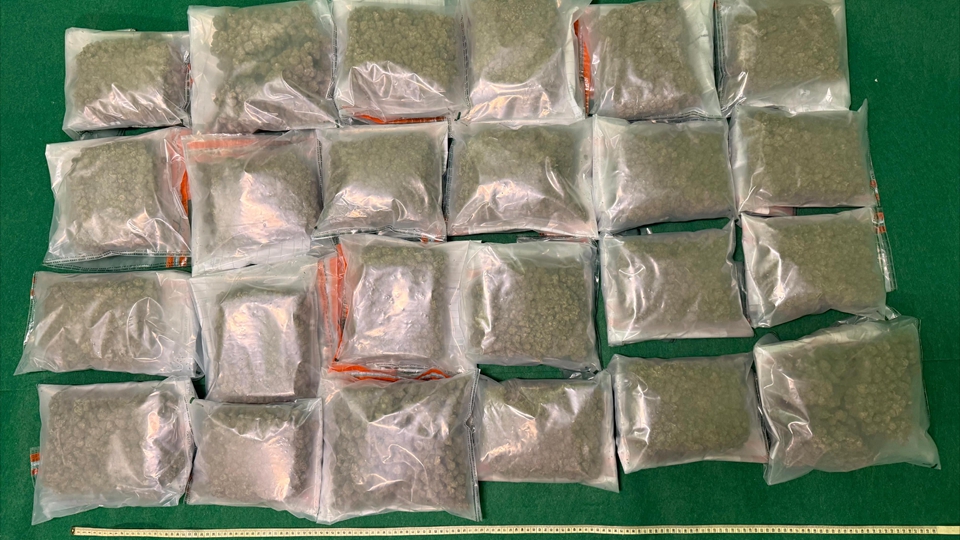 行李箱藏13公斤懷疑大麻花 海關(guān)機(jī)場拘捕由曼谷抵港外籍男