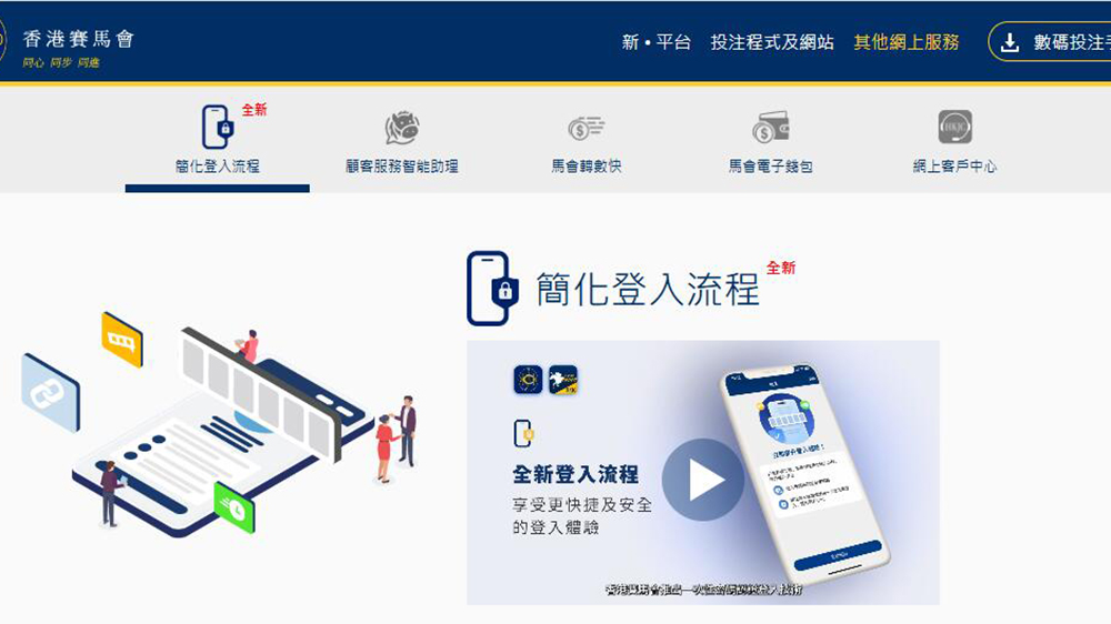 提升數(shù)碼服務(wù)保安 馬會簡化登入流程