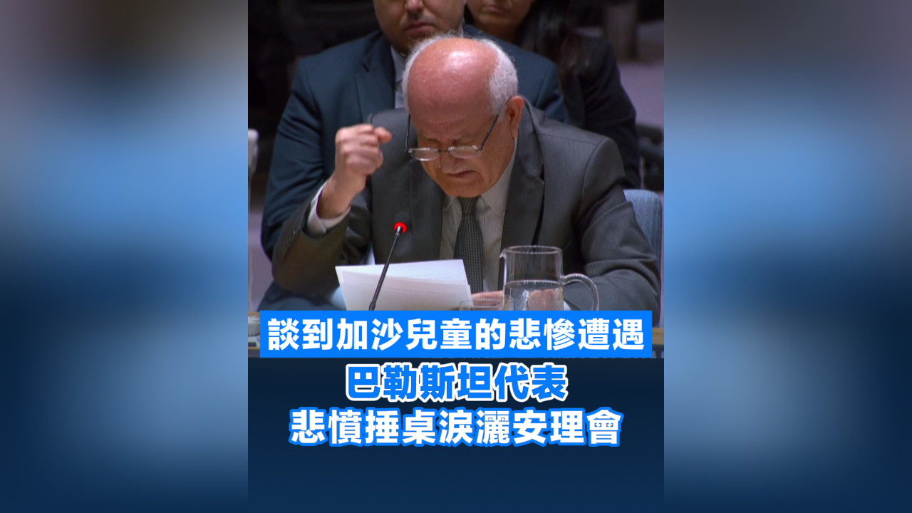 有片丨談到加沙兒童的悲慘遭遇 巴勒斯坦代表悲憤捶桌淚灑安理會(huì)