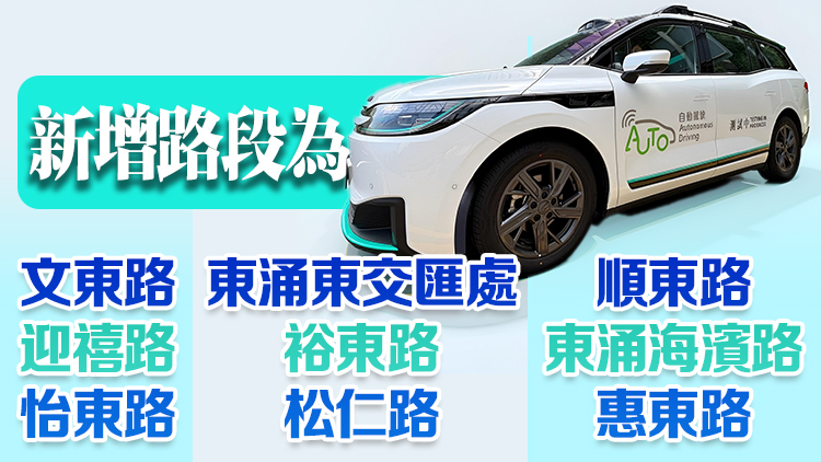 運輸署批準擴大北大嶼山自動駕駛車輛先導牌照測試路段