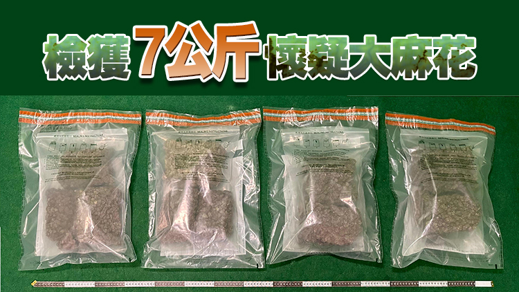 海關(guān)機(jī)場(chǎng)檢值150萬(wàn)元懷疑大麻花 拘捕從曼谷抵港男旅客