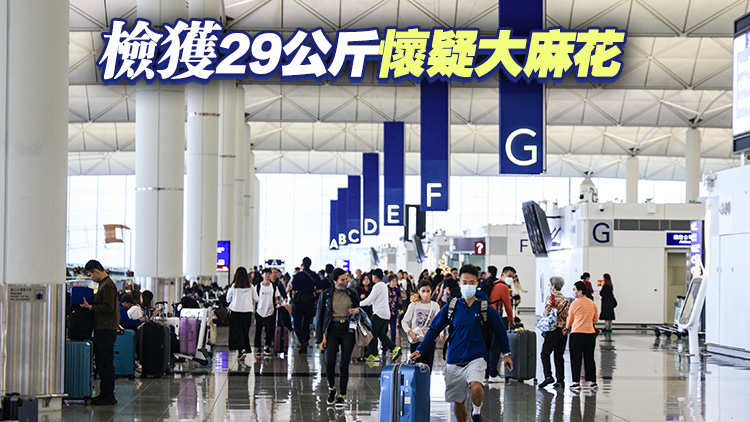 警方機(jī)場(chǎng)拘捕23歲男子 檢值580萬元大麻花