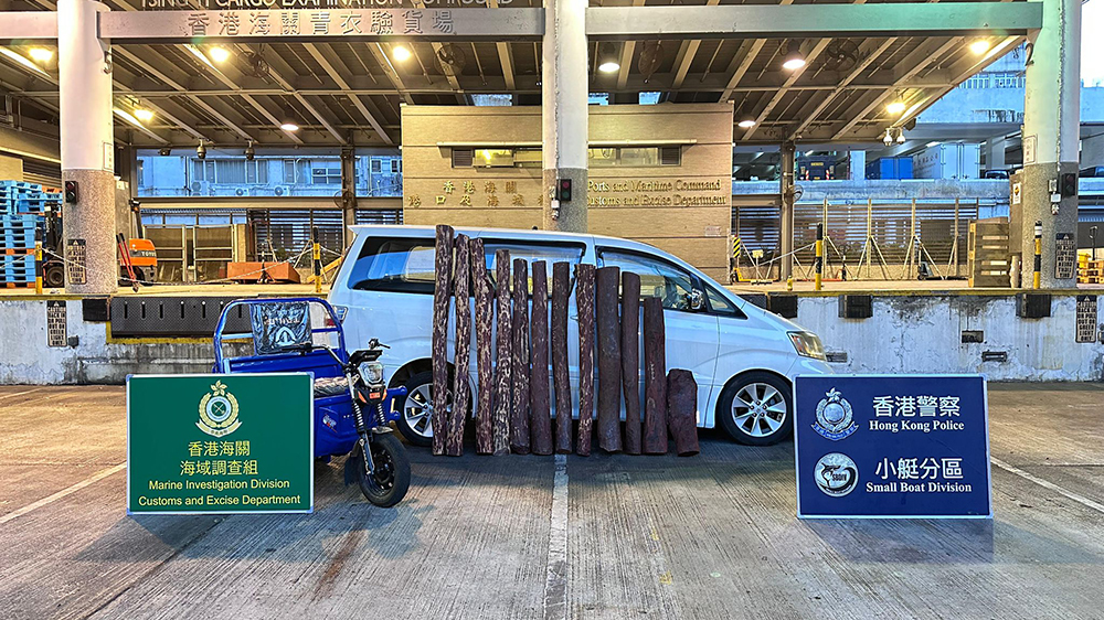 水警海關(guān)反走私行動 大澳檢57萬元走私紅木
