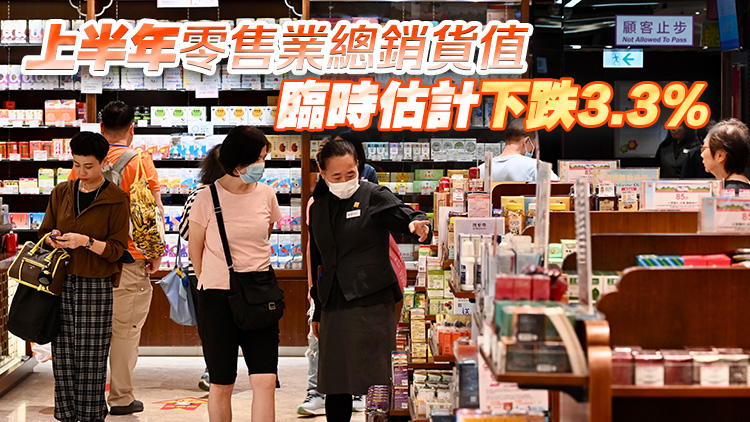 本港6月零售業(yè)總銷(xiāo)貨值臨時(shí)估計(jì)301億元 同比上升0.7%