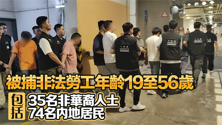 入境處就裝修飲食物流及清潔業(yè)展開打擊黑工專項行動 拘捕165人