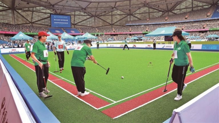 十五運(yùn)門球比賽主場(chǎng)地備賽就緒