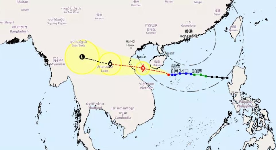 天文臺：「劍魚」遠離本港後將取消所有熱帶氣旋警告信號