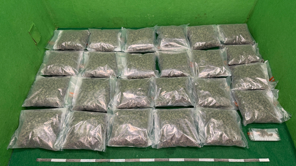 海關(guān)機(jī)場偵破2宗旅客販毒案 拘捕2名男子 檢值560萬元大麻花