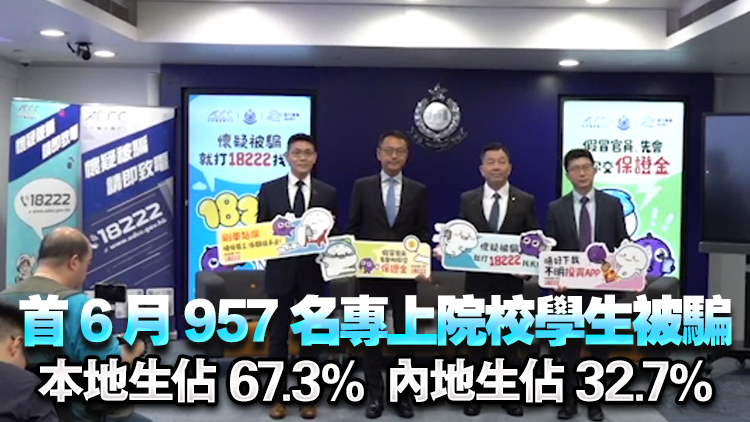 首7月錄逾2.4萬(wàn)宗騙案 按年升1% 內(nèi)地碩士生被騙逾千萬(wàn)