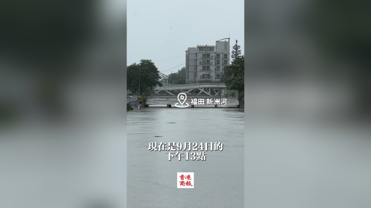 有片丨直擊「樺加沙」：深圳新洲河水位暴漲