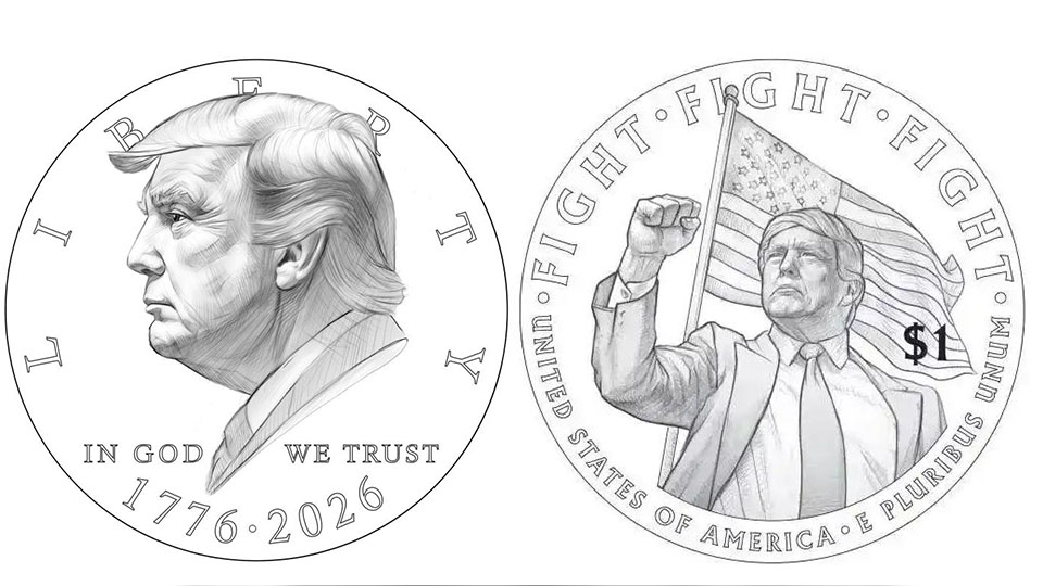 美國(guó)將發(fā)行印有特朗普頭像的1美元硬幣？初稿曝光