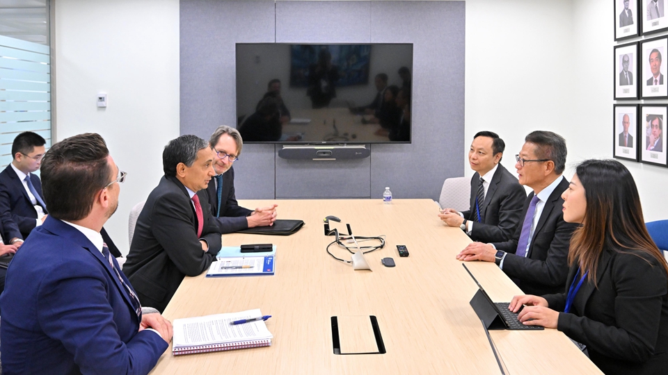 陳茂波轉(zhuǎn)抵華盛頓訪問 晤I(lǐng)MF及世行高層人員