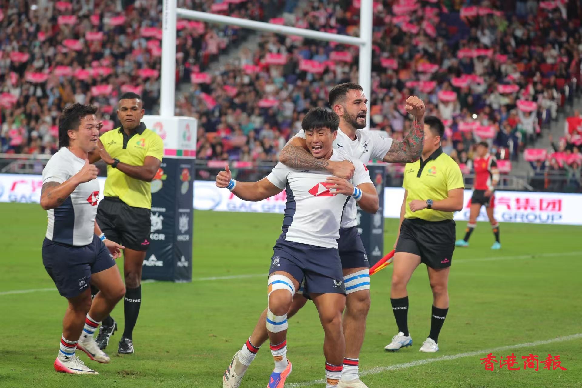 教大祝賀香港男子七人欖球隊十五運(yùn)會奪金