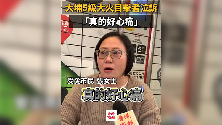 有片丨【宏福苑大火】大埔5級(jí)大火目擊者泣訴：「真的好心痛」