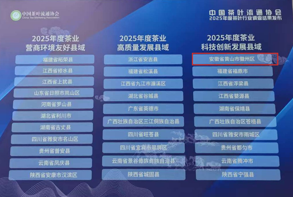 連續(xù)18年登榜! 皖徽州區(qū)再度躋身「茶業(yè)重點(diǎn)縣域」