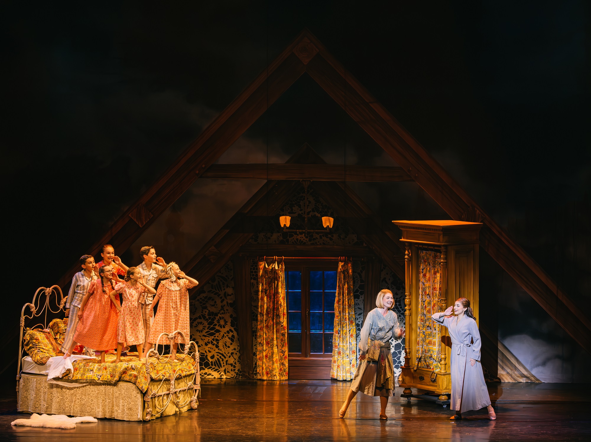 Natalie Duncan (Maria), Julia Salatti (Liesl), and the von Trapp Children in The Sound of Music #6 - Photo by YingZhou.jpg